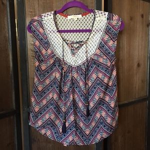 Mixed print Rewind blouse